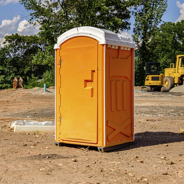 how often are the porta potties cleaned and serviced during a rental period in Urie